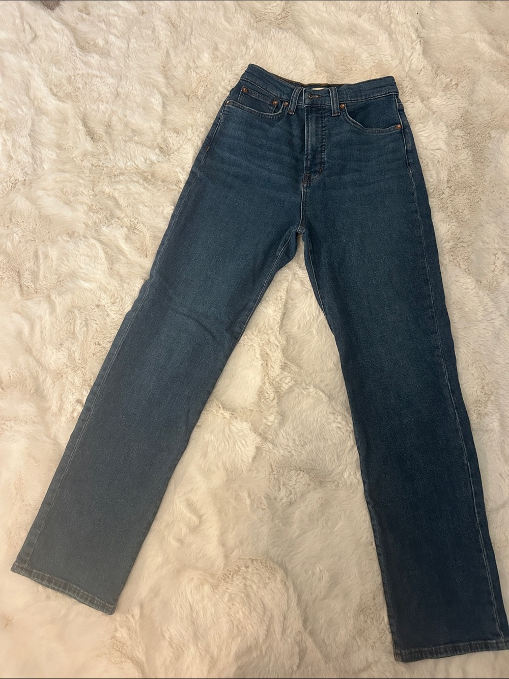 Madewell Straight-Leg Jeans in Dark Blue Wash